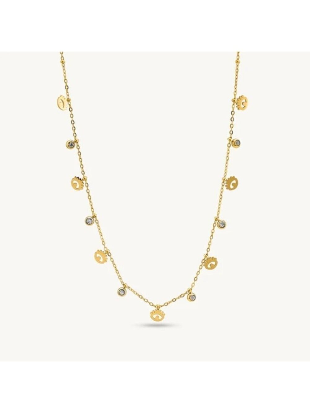 Dainty evil eye Necklace Q23 - Picture 1 of 5